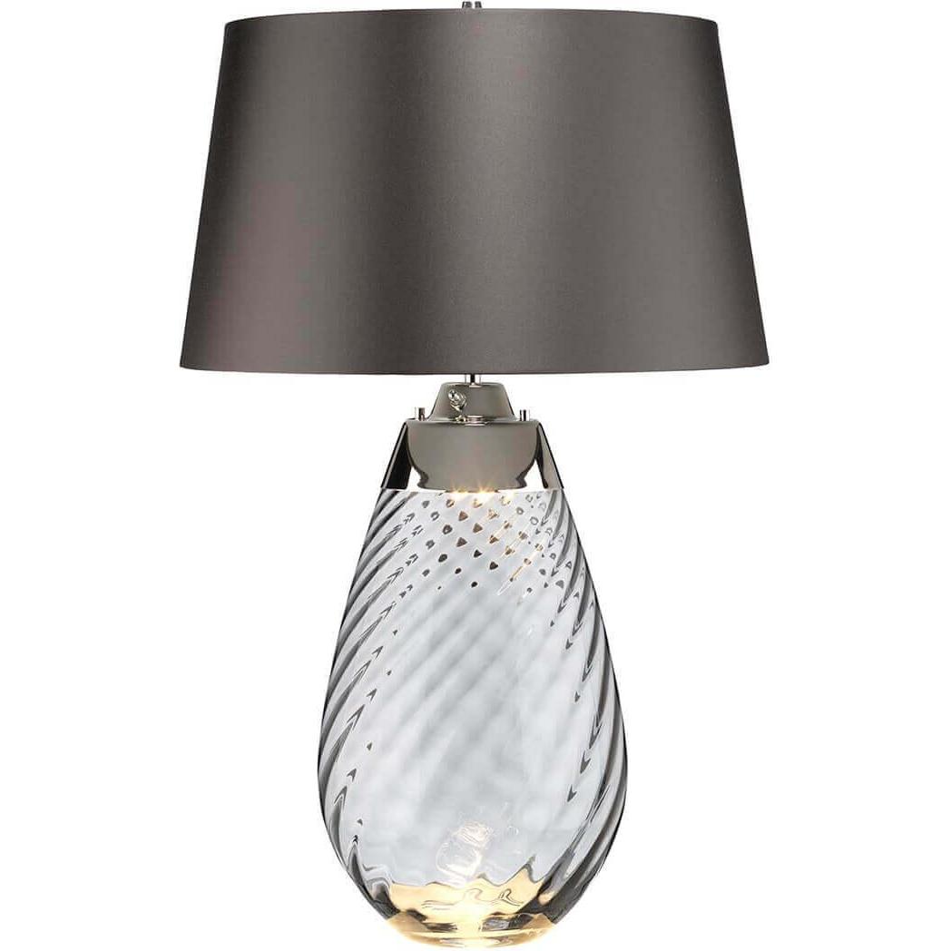 Elstead Lighting, Tischlampe, Lena Tischleuchte E27 74cm Rauchgetöntes Glas, Schiefer Farbton Schiefer (620 lm, E27)