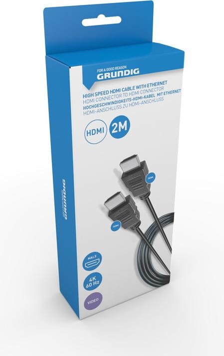 Produktbild Grundig Cable HDMI with Ethernet 2m BL (2 m, HDMI)