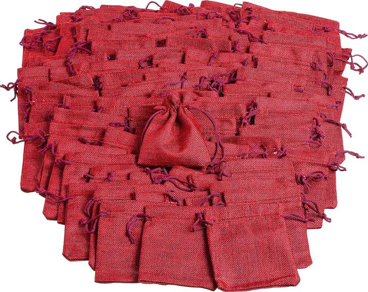 Actual product image VBS XXL jute bag "9,7 x 12 cm", red, 100 pieces