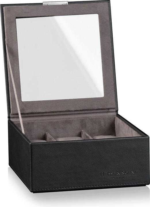 Actual product image Heisse & Söhne Stackable Jewelry Box Mirage L - Top: Watch Box for 6 Watches - Black