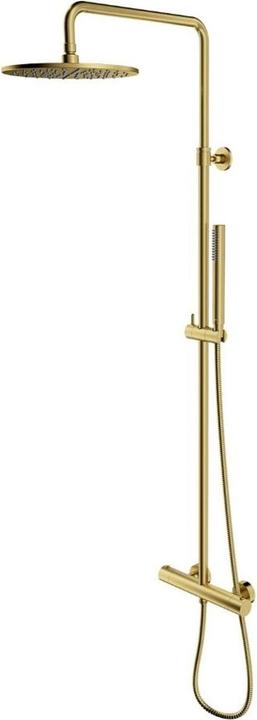 Omnires y - doucheset met thermostaat, diameter 25 cm, geborsteld messing