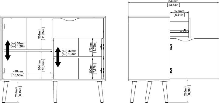 Image du produit Tvilum Oslo (98.50 x 39 x 81.50 cm)