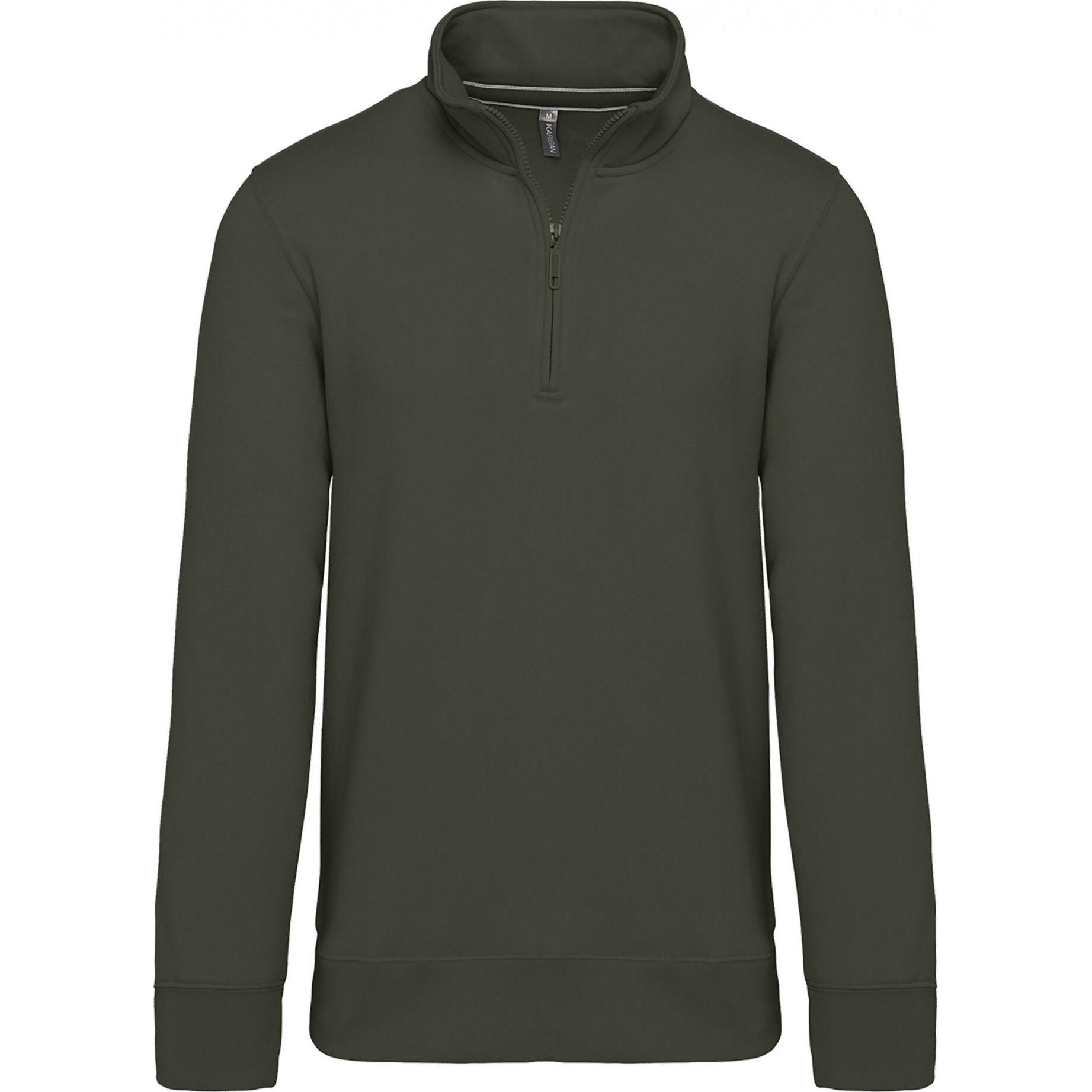 Kariban, Herren, Pullover, Sweatshirt mit Reissverschlusskragen, Grün, (M)