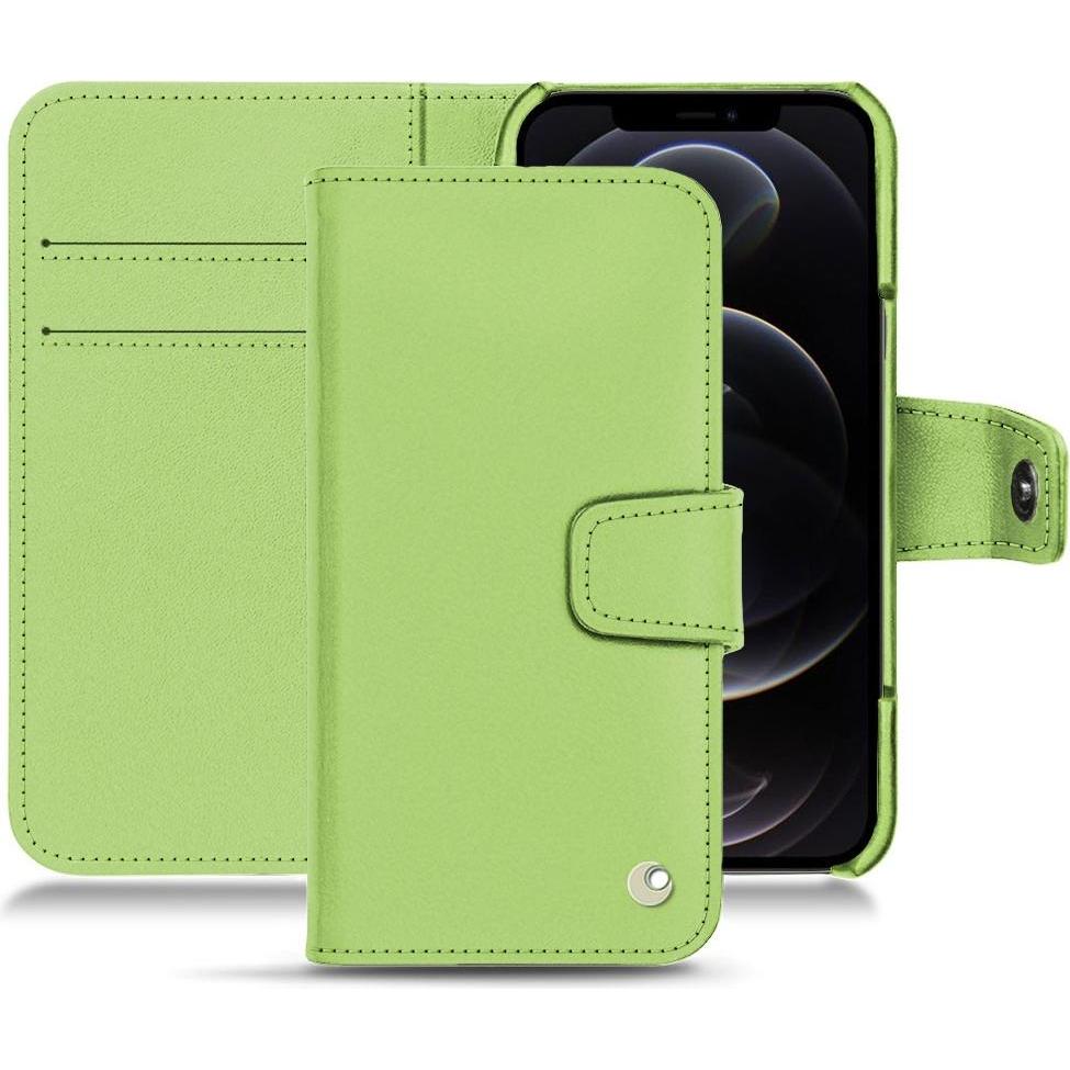 Noreve Lederschutzhülle Wallet (Apple iPhone 12 Pro), Smartphone Hülle, Grün