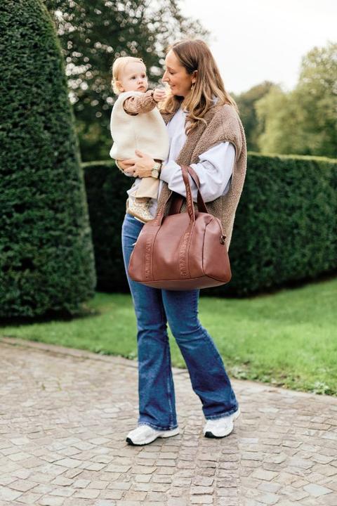 Actual product image Childhome Wickeltasche Mommy Club Signatur Leder dunkelbraun