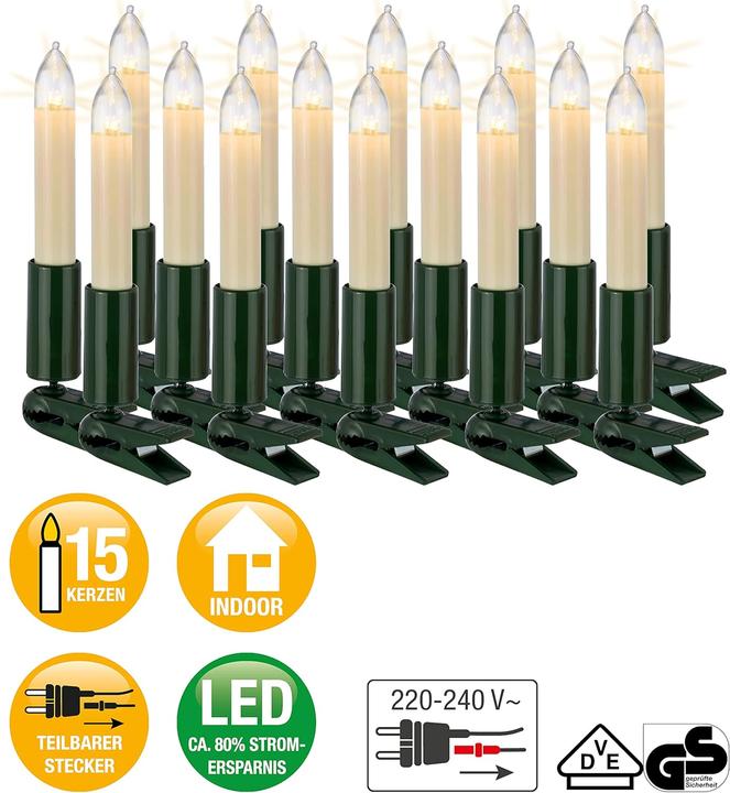 Produktbild Hellum LED-Schaftkerzenkette 15er (9.80 m)