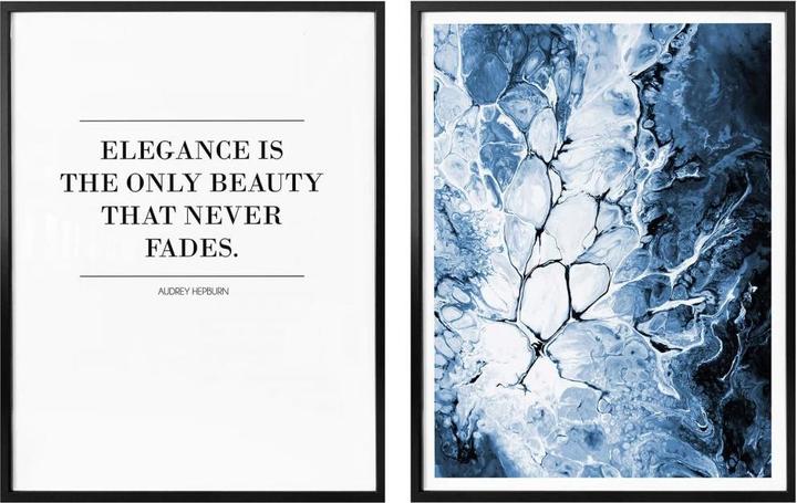 Trenddeko Set with picture frame Blue Elegance (set of 2) (50 x 60 cm)