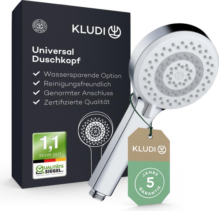 Kludi Soffione X1, diametro doccia 10,7 cm (3 Tipi di raggi, 15 l/min)