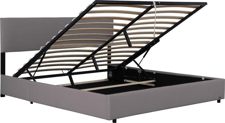 Actual product image Corium Polsterbett Juva Cord mit Lattenrost 140x200 cm Grau (140 x 200 cm)