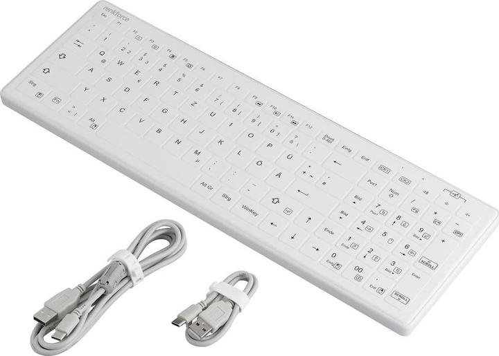 Immagine prodotto Renkforce RF-WPIK-500 USB Hygiene-Tastatur Deutsch, QWERTZ, Windows® Weiss Siliko (DE, Cablato)