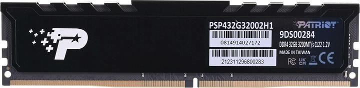 Actual product image Patriot Memory Signature Premium PSP432G32002H1 memory module GB DDR4 (1 x 32GB, 3200 MHz, DDR4-RAM, DIMM)