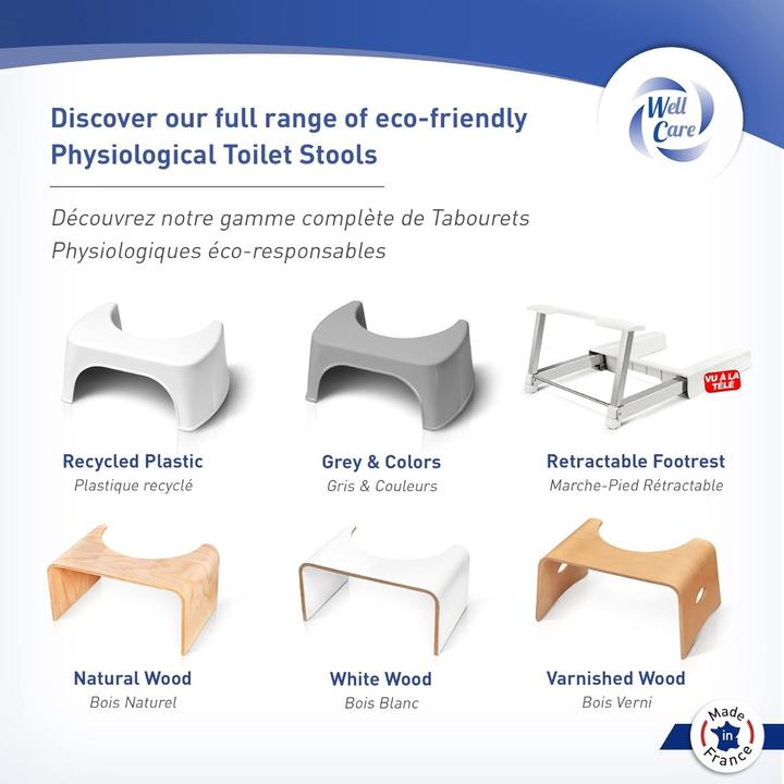 Image du produit Well Care Tabouret de toilette Bois laqué Blanc