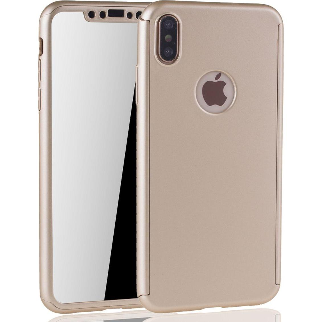 Thumbnail - König Design Hülle Handy Schutz für Apple iPhone XS Max Full Case Cover Displayschutz Gold (Apple iPhone XS Max), Smartp...