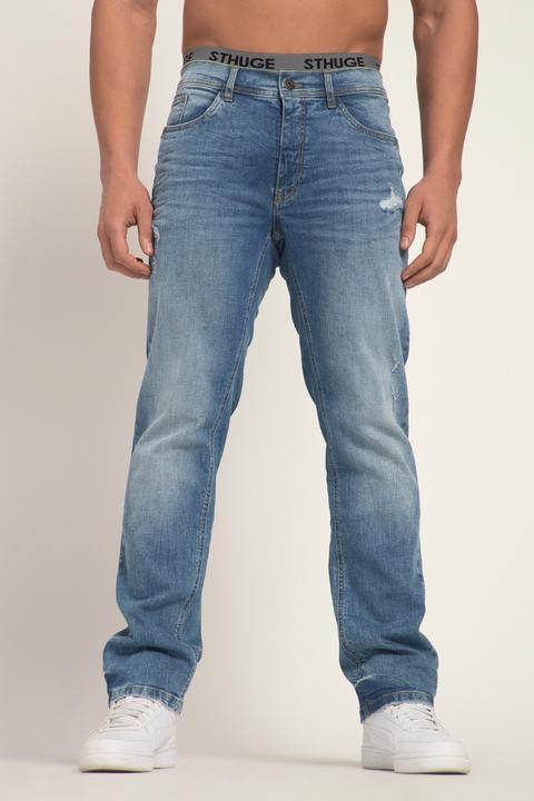 Immagine prodotto Sthuge Jeans con FLEXLASTIC®, effetto sdrucito e taglio dritto a cinque tasche, fino alla tg. 70/35 (28)
