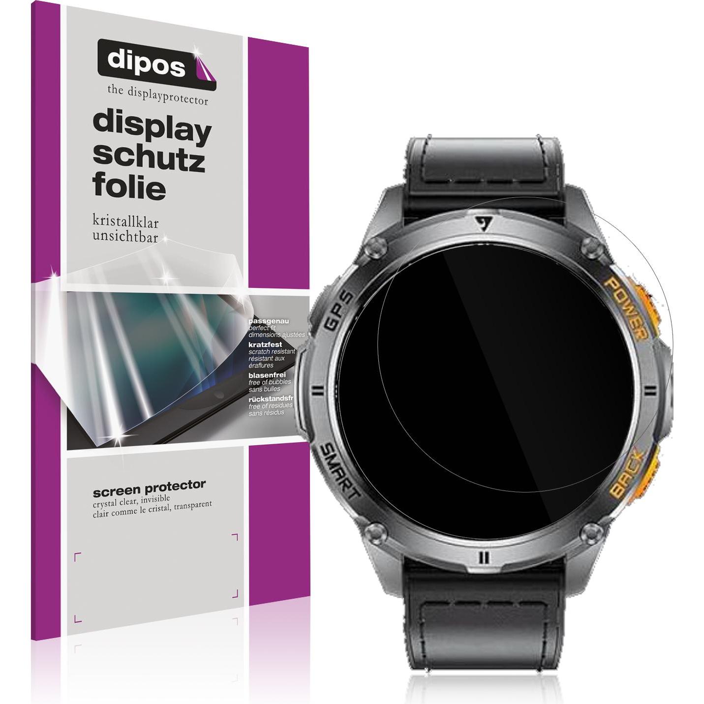 Dipos Schutzfolie Klar für FOXBOX DM4 1.43 Zoll, Smartwatch Schutzfolie, Transparent