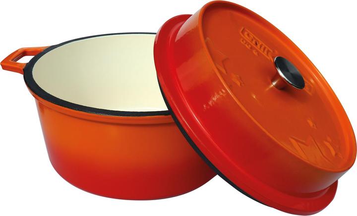 Actual product image Grillfürst Dutch Oven without feet - enamelled - DO6 - orange