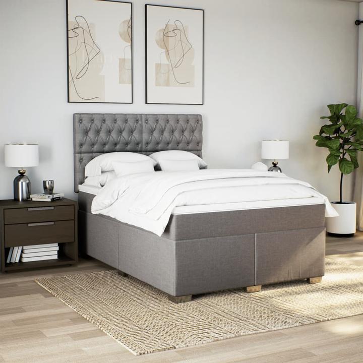 Produktbild vidaXL Bo x springbett mit Matratze 140 x 200 cm Stoff (140 x 200 cm)