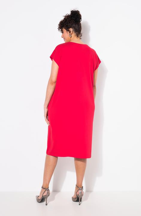 Immagine prodotto Ulla Popken Abito di jersey dal taglio oversize con scollo rotondo, brillantini e mezze maniche (46, 48)