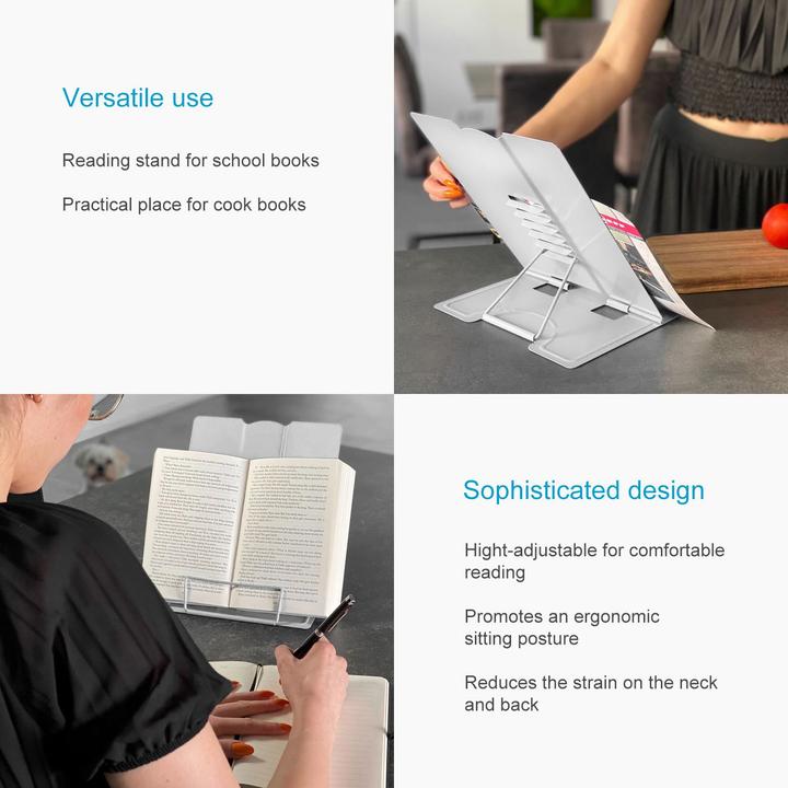 Actual product image Intirilife Reading stand Height-adjustable book stand for school office desk