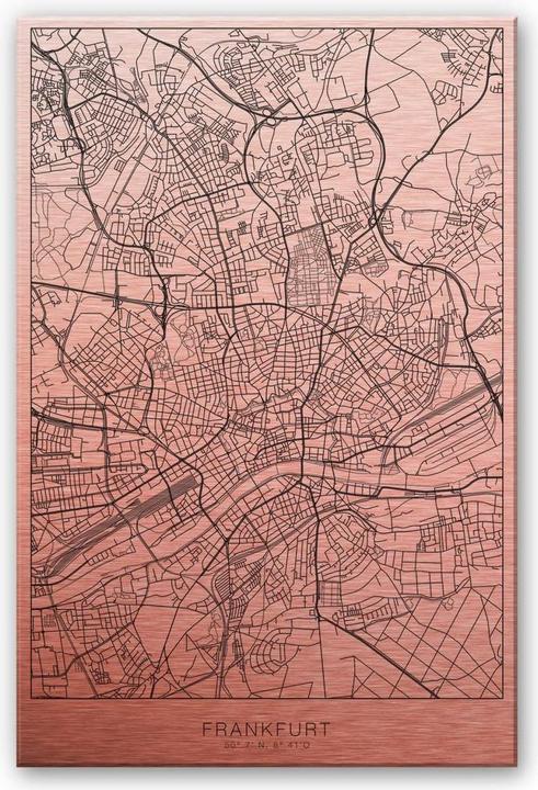 Immagine prodotto Trenddeko Effetto rame Francoforte mappa della città (75 x 120 cm)