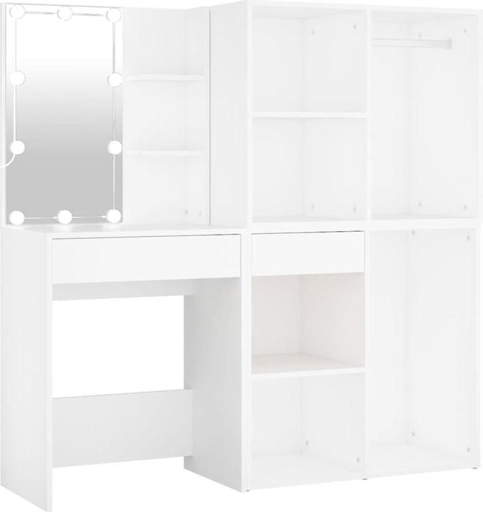 vidaXL LED Schminktisch mit Schrank (60 x 40 x 140 cm)