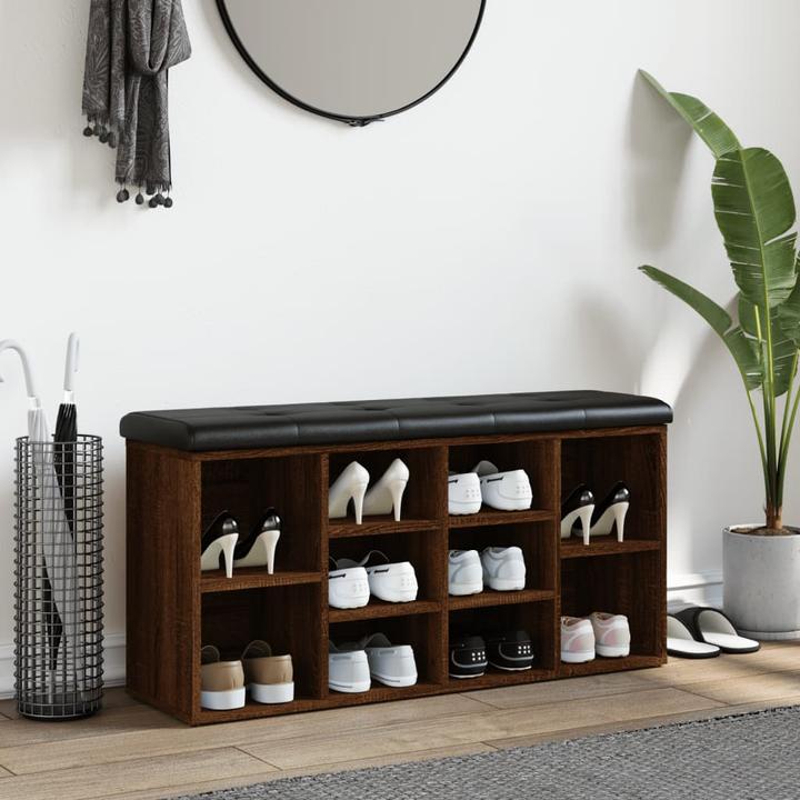 Actual product image VidaXL Brown oak-look shoe bench 102x32x50 cm (32 cm)