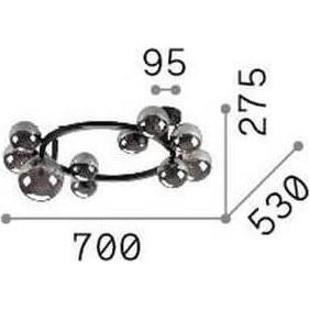 Thumbnail - Ideal lux, Wandleuchte + Deckenleuchte, PERLAGE G9 Deckenleuchte 10x dimmbar Rauchglas warmweiss 309286 (370 lm, G9)