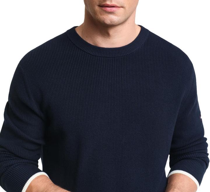 Actual product image GANT Ribbed Cotton C-Neck Pullover (S)