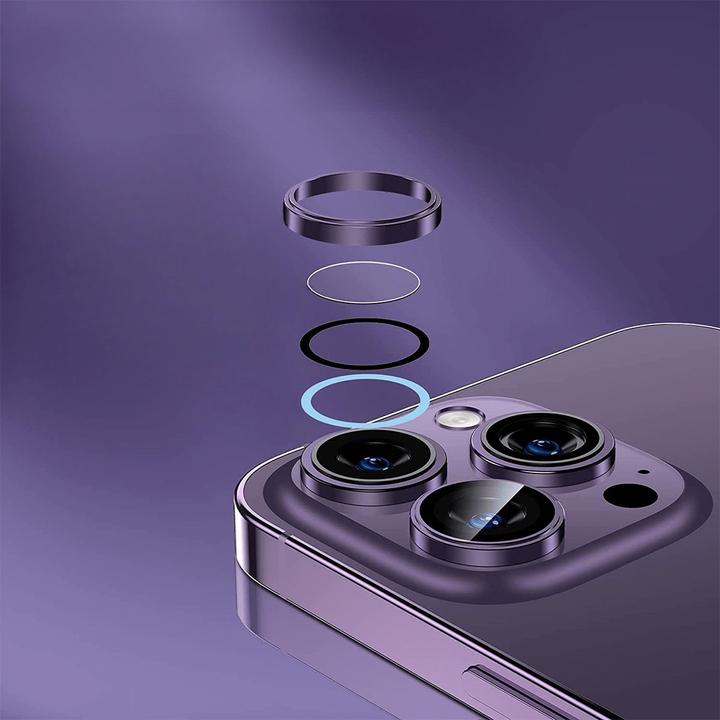 Actual product image Enkay iPhone 15 Pro / 15 Pro Max - Camera Lenses Bulletproof Glass blue (3 pcs., Apple iPhone 15 Pro, Apple iPhone 15 Pro Max)