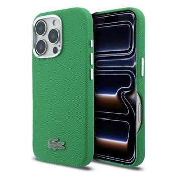 Lacoste Pvc Iconic Petit Pique Metal Logo MagSafe Rückseite Für IPhone 16 Pro Max Estragon Grün (Apple IPhone 16 Pro Max), Smartphone Hülle, Grün
