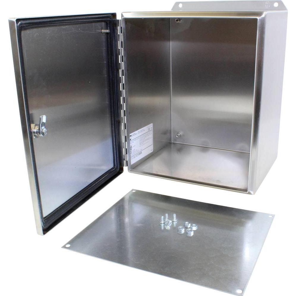 Hammond Wand-Gehäuse 305 x 254 203 Edelstahl 1 St. (Gehäuse), Elektronikzubehör + Gehäuse, Silber