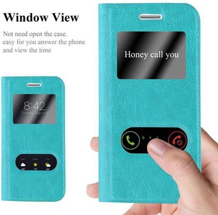 Actual product image Cadorabo Book with View double window cover (Samsung Galaxy S3 Mini)