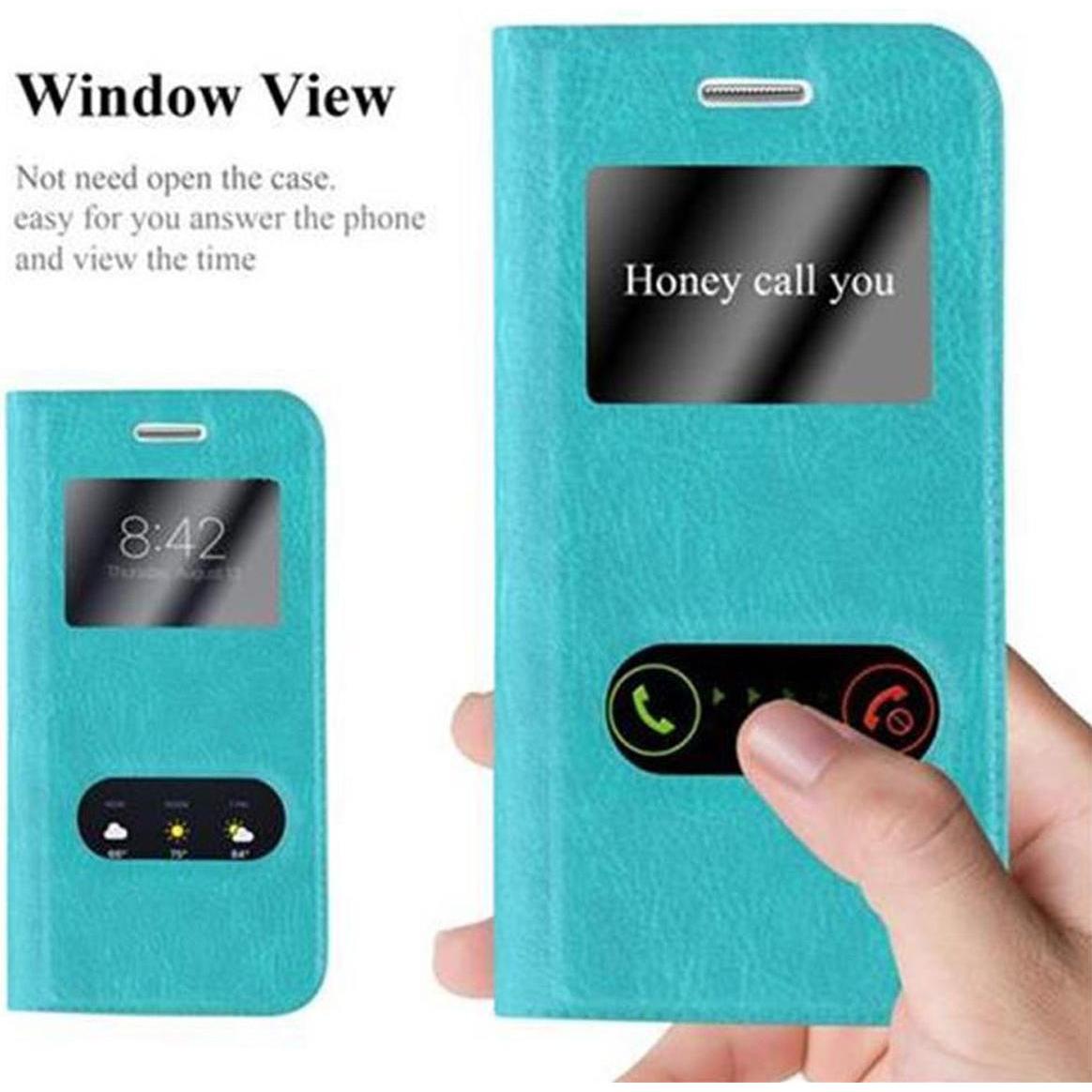 Thumbnail - Cadorabo Book mit View Doppelfenster Cover (Samsung Galaxy S3 Mini), Smartphone Hülle, Türkis