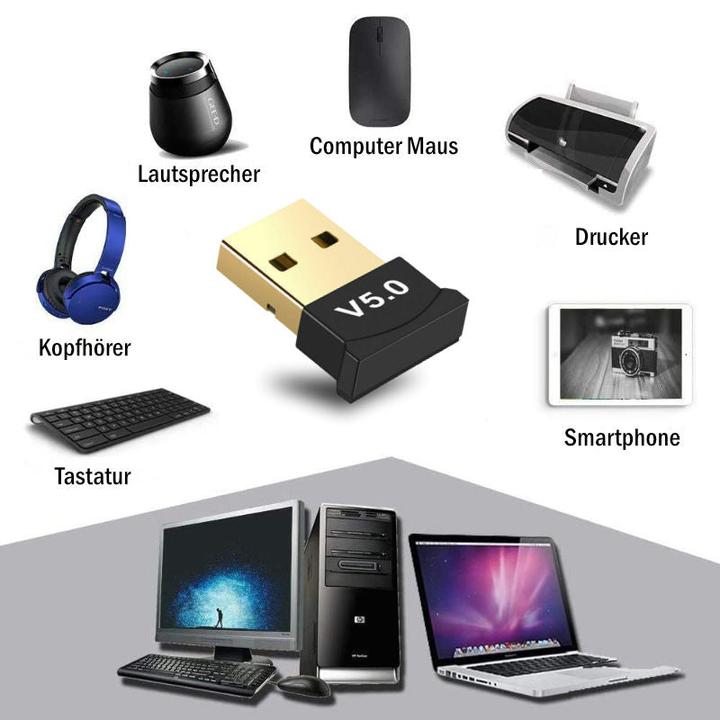 Image du produit Hermex Adaptateur Bluetooth 5.0 Dongle (Emetteur & Récepteur)