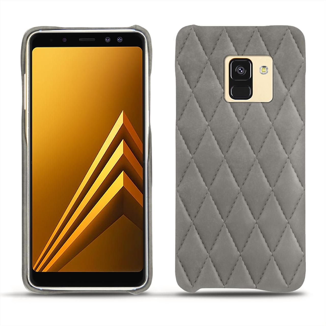 Noreve Lederschutzhülle (Samsung Galaxy A8+), Smartphone Hülle, Grau
