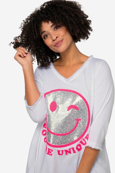 Produktbild Angel of Style Longshirt, Smiley, Rundhals, Langarm, gerundeter Saum (54)