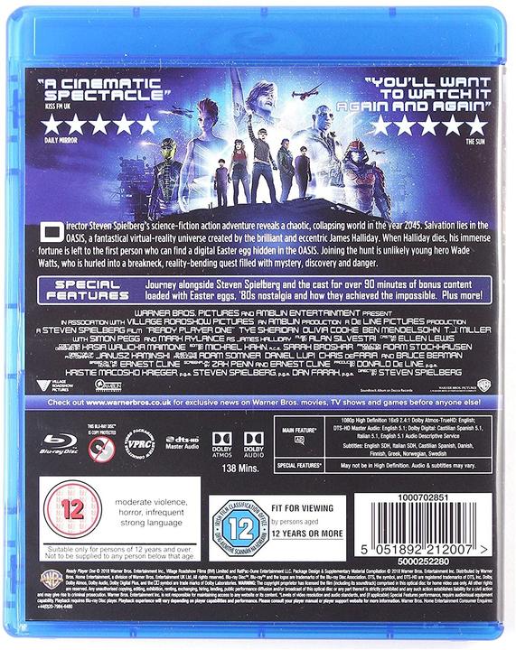 Image du produit Warner Bros Ready Player One-Movie/Film (Blu-ray, Anglais)