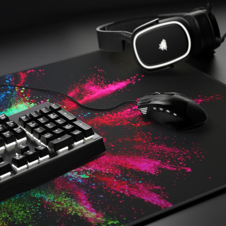Produktbild Titanwolf Gaming Mauspad, 900 x 400mm XXL Mausmatte, verbessert Präzision & Geschwindigkeit, Color Explosion (XXL)