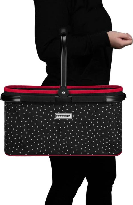 Image du produit Anndora Panier Snövit 22L, Noir à pois