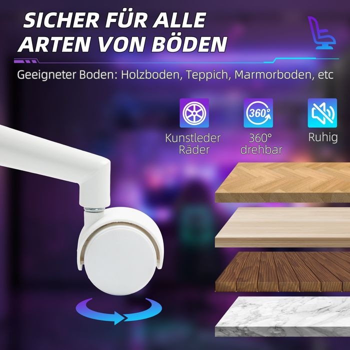 Produktbild Swisshandel24 Gamingstuhl mit Liegefunktion, höhenverstellbar Schreibtischstuhl bis 120 kg