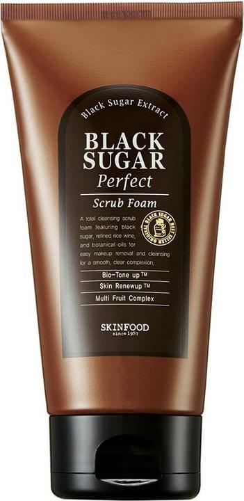 Actual product image Skinfood ack Sugar Perfect Scrub Foam Exfoliating Face Sugar Face Reed 180G (Cleansing Foam)