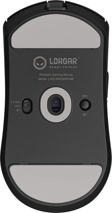 Actual product image Lorgar Computer mouse MSE90W, Magnesium Alloy Wireless Gaming Mouse Elite, Black (Cable, Wireless)