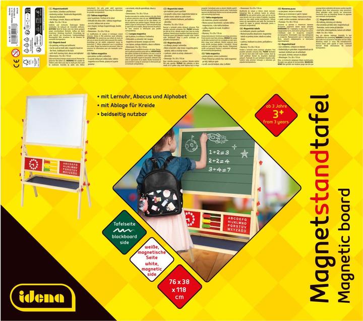 Image du produit Idena Tableau d'affichage magnétique 2 faces avec étagère blanc/vert 76x38x118cm