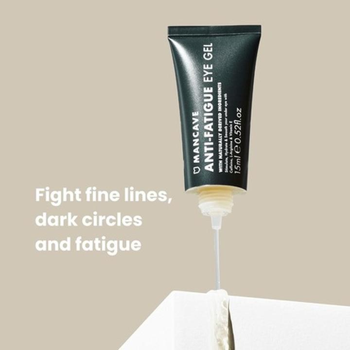 Produktbild ManCave Koffein & Vitamin E Anti-Müdigkeit Augengel 15ml - Made in England (Augenpflege Gel, 15 ml, Tag)