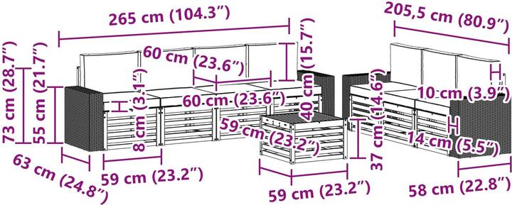 Produktbild vidaXL Outdoor-Sofa
