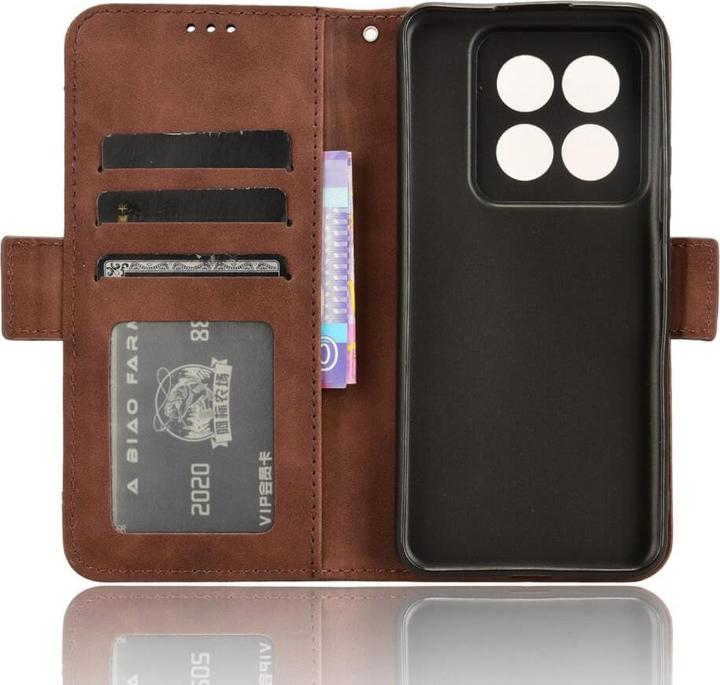 Immagine prodotto Cover-Discount Xiaomi 14 Pro - Custodia con molti scomparti per carte di credito marrone (Xiaomi 14 Pro)