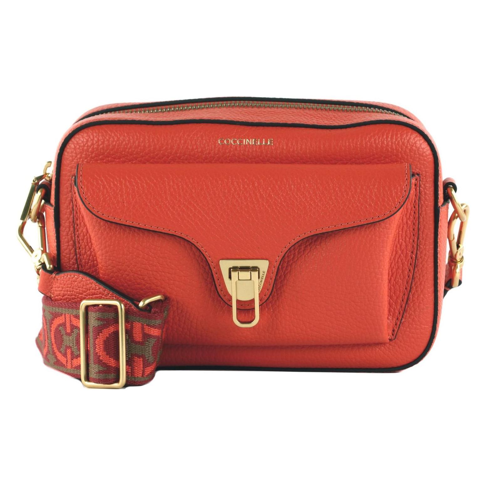 Coccinelle, Damen, Handtasche, Beat Soft Ribb Crossbody Bag Grained Leather, Orange
