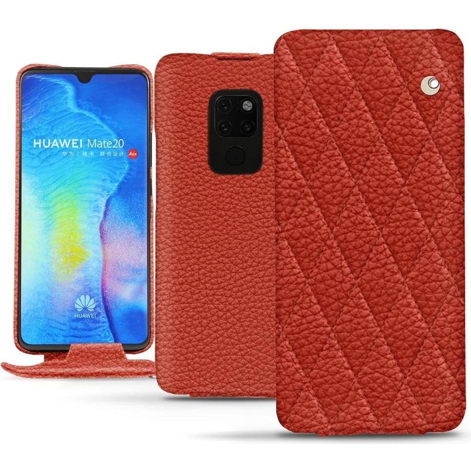 Noreve Lederschutzhülle vertikal (Huawei Mate 20), Smartphone Hülle, Orange