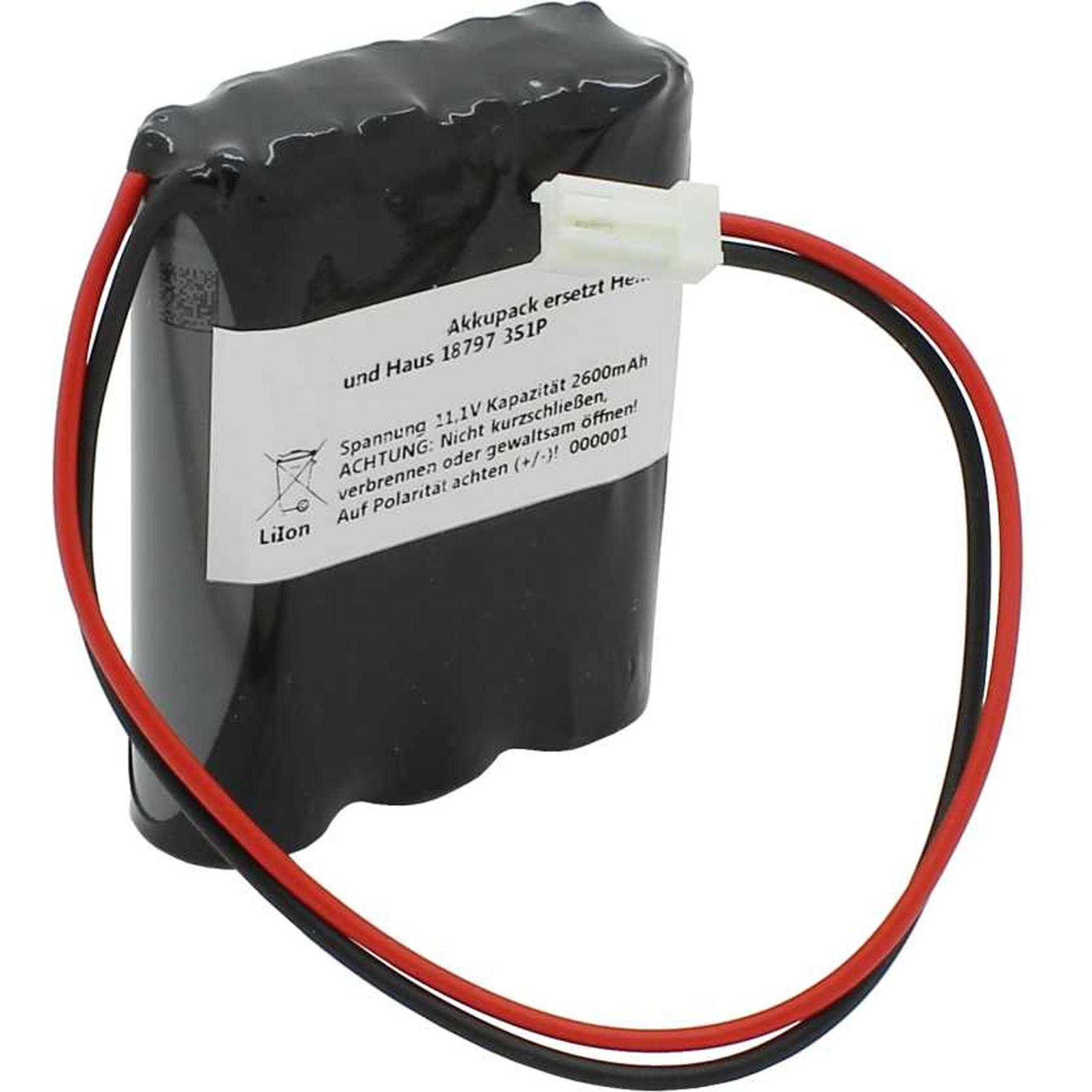 AccuCell Akku passend für den Heim und Haus 18797 3S1P Akkupack Li-ion 11,1V 2600mAh (11.10 V, 2600 mAh)