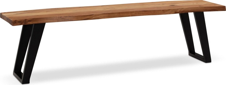 Produktbild FineBuy Esszimmerbank Sitzbank Akazie Massivholz Essbank Baumkante Küchenbank (120 cm)